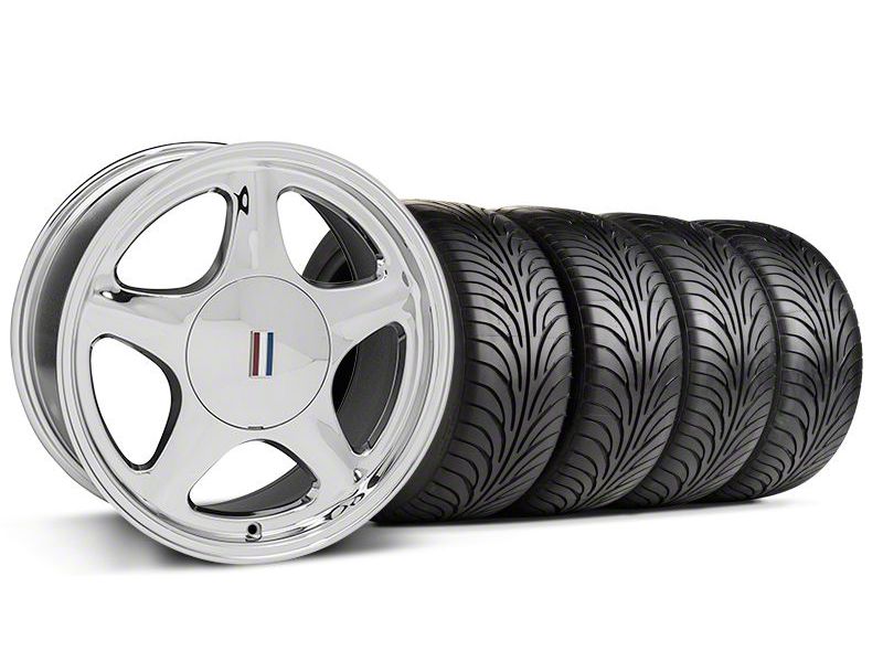 Chrome Pony Style Wheel & Sumitomo Tire Kit- 17x8 (87-93; Excludes 93 Cobra)