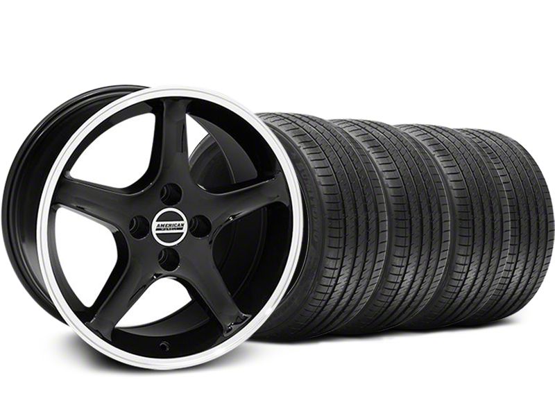 Black w/Machined Lip 1995 Style Cobra R Wheel & Sumitomo Tire Kit- 17x9 (87-93; Excludes 93 Cobra)
