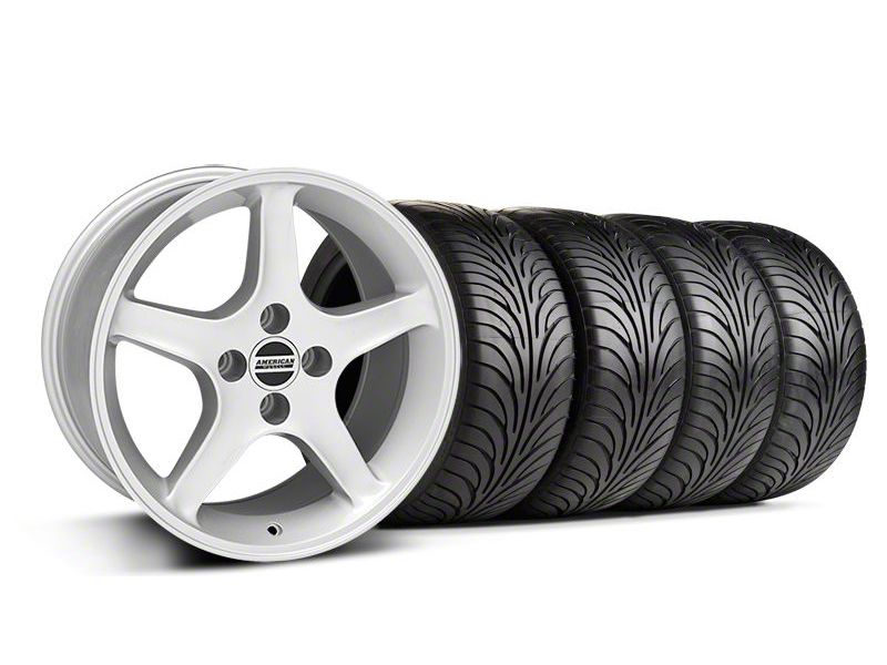 Silver 1995 Style Cobra R Wheel & Sumitomo Tire Kit- 17x9 (87-93; Excludes 93 Cobra)
