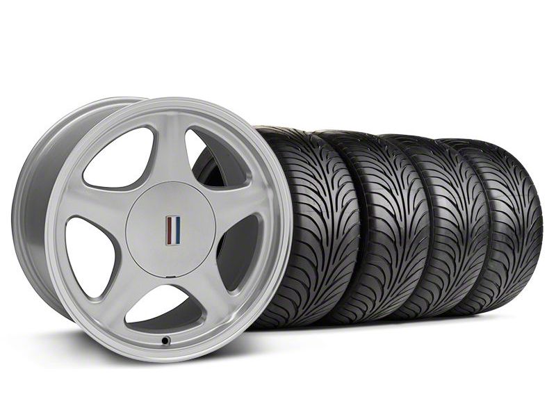 Silver w/Machined Lip Pony Style Wheel & Sumitomo Tire Kit- 17x9 (87-93; Excludes 93 Cobra)