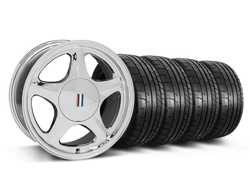 Chrome Pony Style Wheel & Mickey Thompson Tire Kit- 17x8 (87-93; Excludes 93 Cobra)