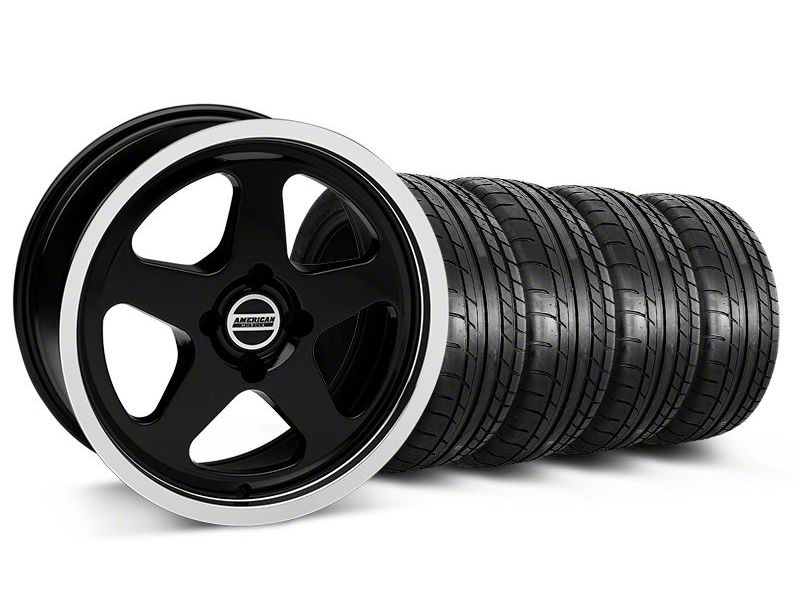 Black SC Style Wheel & Mickey Thompson Tire Kit- 17x8 (87-93; Excludes 93 Cobra)