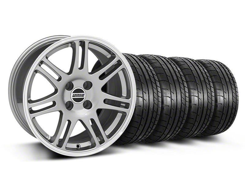 Anthracite 10th Anniversary Cobra Style Wheel & Mickey Thompson Tire Kit- 17x9 (87-93; Excludes 93 Cobra)