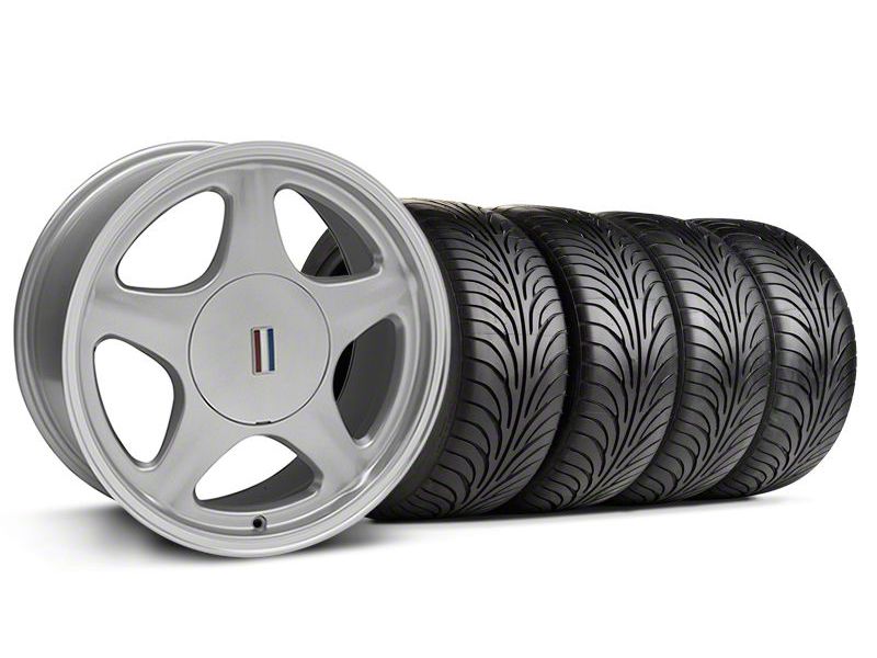 Staggered Silver w/Machined Lip Pony Style Wheel & Sumitomo Tire Kit - 17x8/9 (87-93; Excludes 93 Cobra)