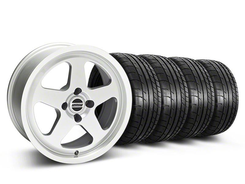 Staggered Silver SC Style Wheel & Mickey Thompson Tire Kit- 17x8/10 (87-93; Excludes 93 Cobra)