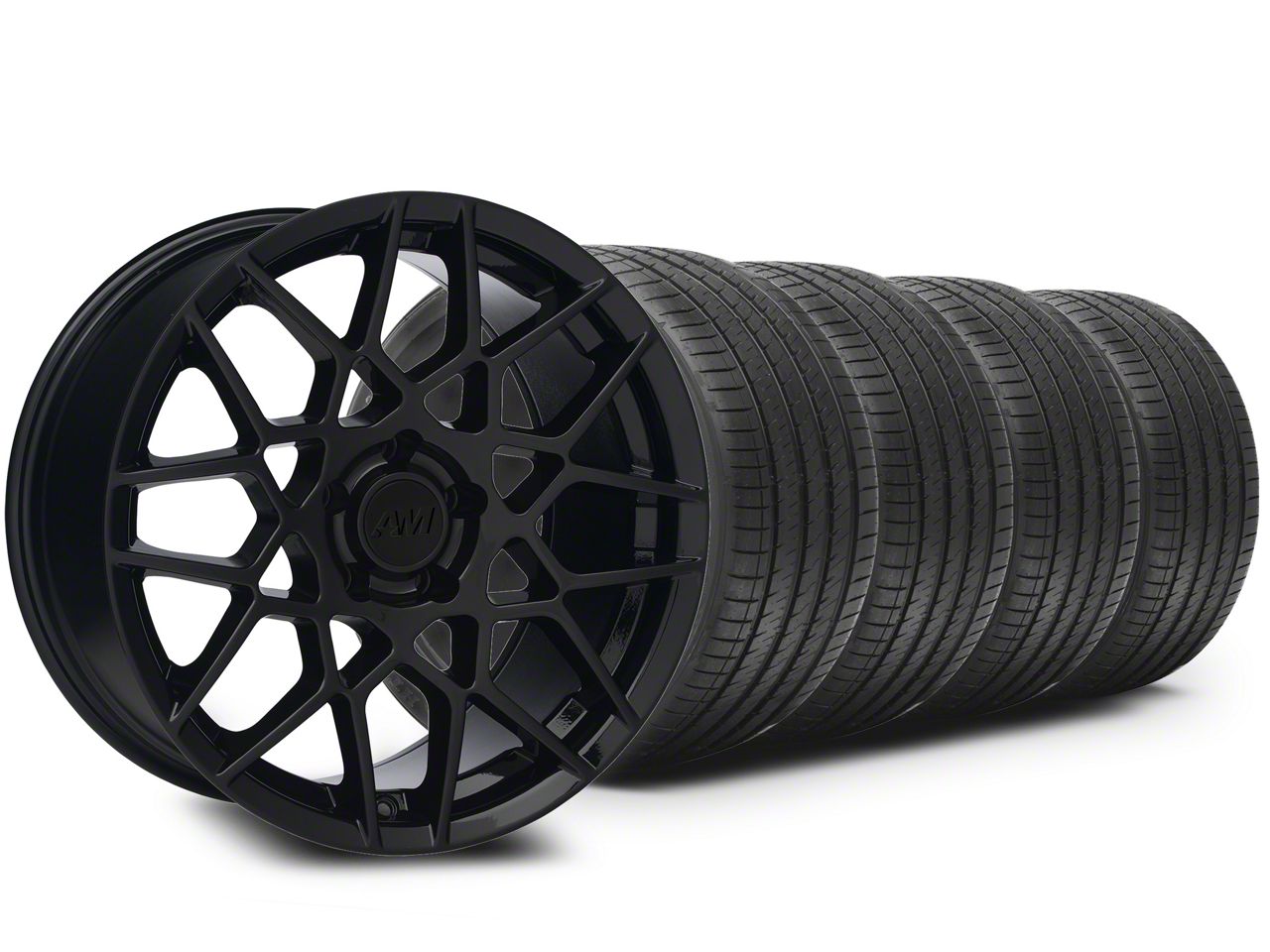 Gloss Black 2013 GT500 Style Wheel & Sumitomo Tire Kit - 18x9 (05-14 All)