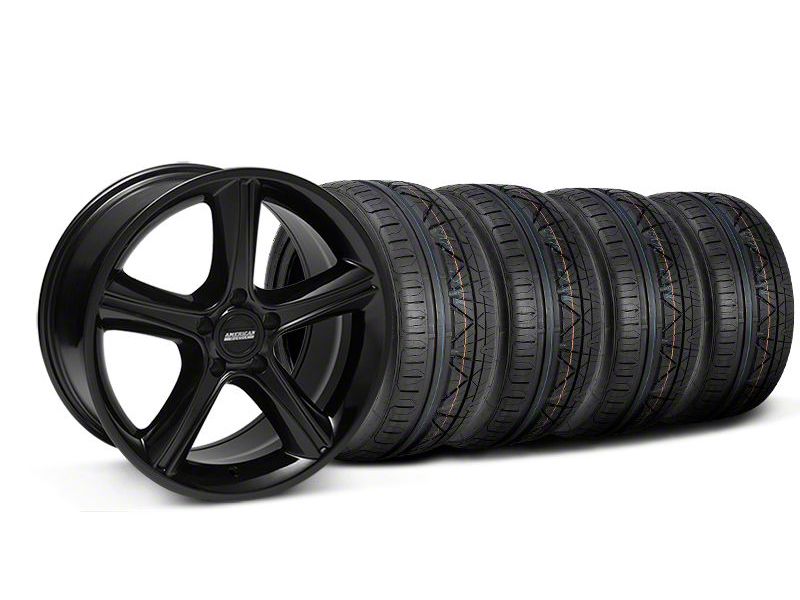 Black 2010 GT Premium Style Mustang Wheel & NITTO INVO Tire Kit - 18x9 (05-14 GT, V6)