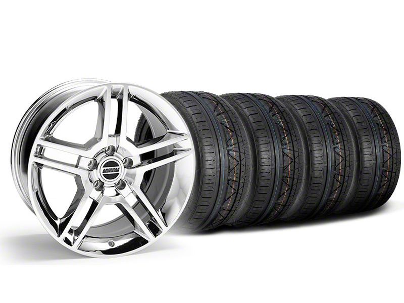 Chrome 2010 GT500 Style Mustang Wheel & NITTO INVO Tire Kit - 18x9 (05-14 All)