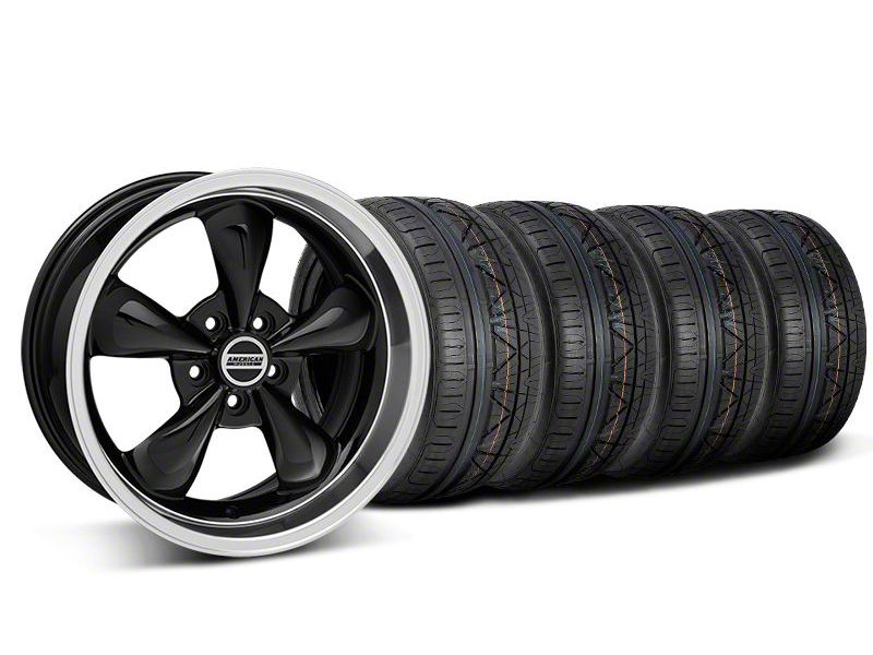 Black Deep Dish Bullitt Mustang Wheel & NITTO INVO Tire Kit - 18x9 (05-14 All, Excluding GT500)
