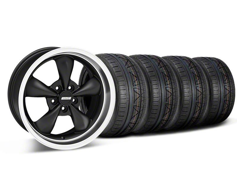 Matte Black Bullitt Deep Dish Mustang Wheel & NITTO INVO Tire Kit - 18x9 (05-14 GT, V6)