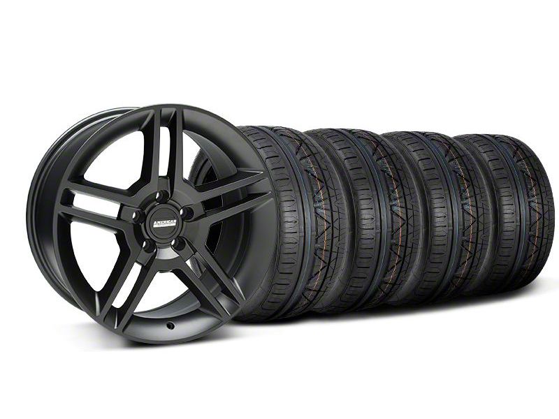 Matte Black 2010 Style GT500 Wheel & NITTO INVO Tire Kit - 18x9 (05-14 All)