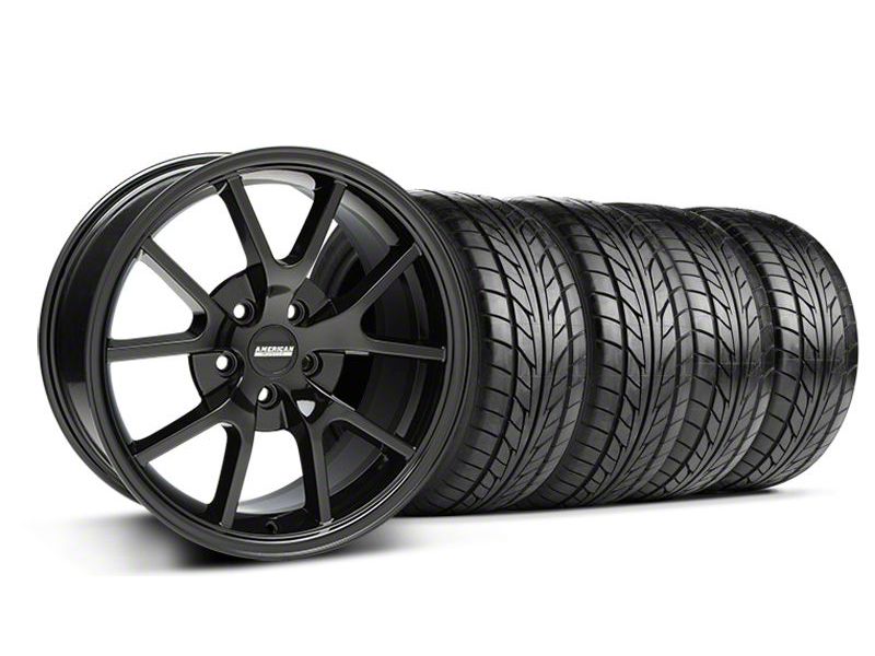 Solid Black FR500 Wheel & NITTO Tire Kit - 18x9 (05-14 All)