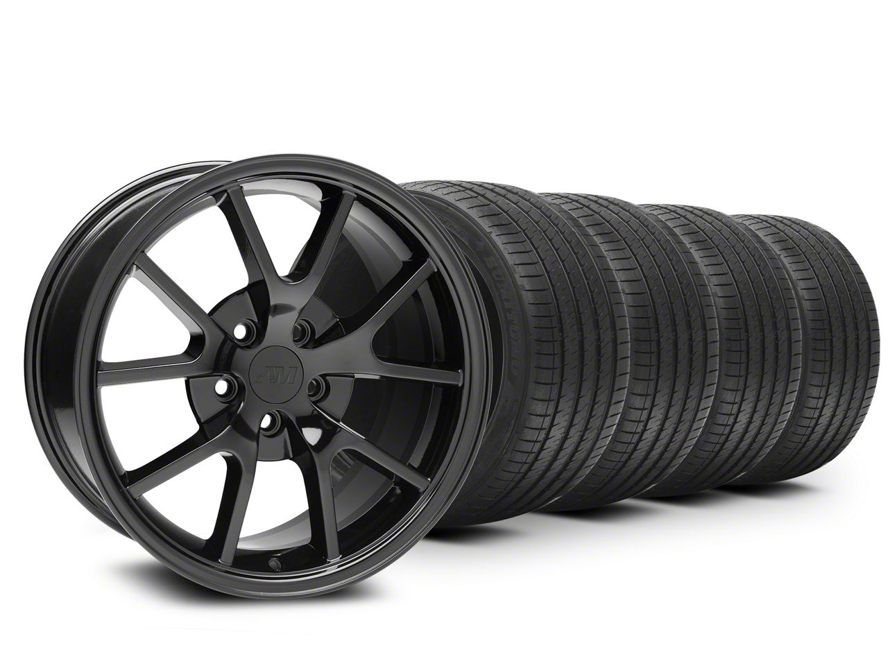 Solid Black FR500 Wheel & Sumitomo Tire Kit - 18x9 (05-14 All)