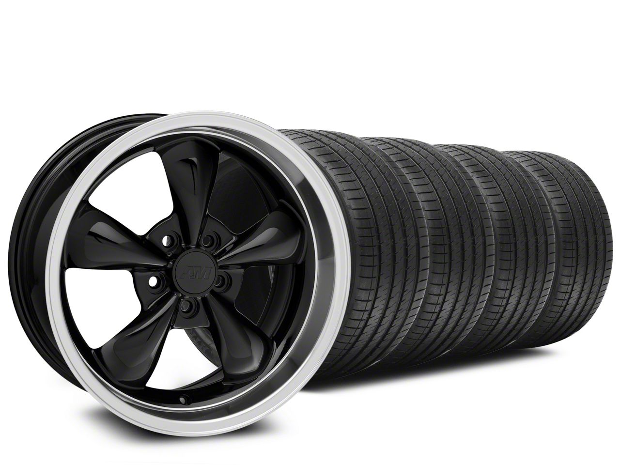 Black Bullitt Mustang Wheel & Sumitomo Tire Kit - 19x8.5 (05-14 GT, V6)