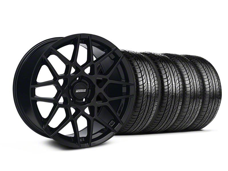 Gloss Black 2013 GT500 Style Wheel & Pirelli Tire Kit - 19x8.5 (05-14 GT, V6)