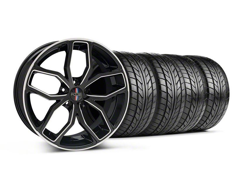 Black Machined Foose Outcast Wheel & NITTO Tire Kit - 20x8.5 (05-14)