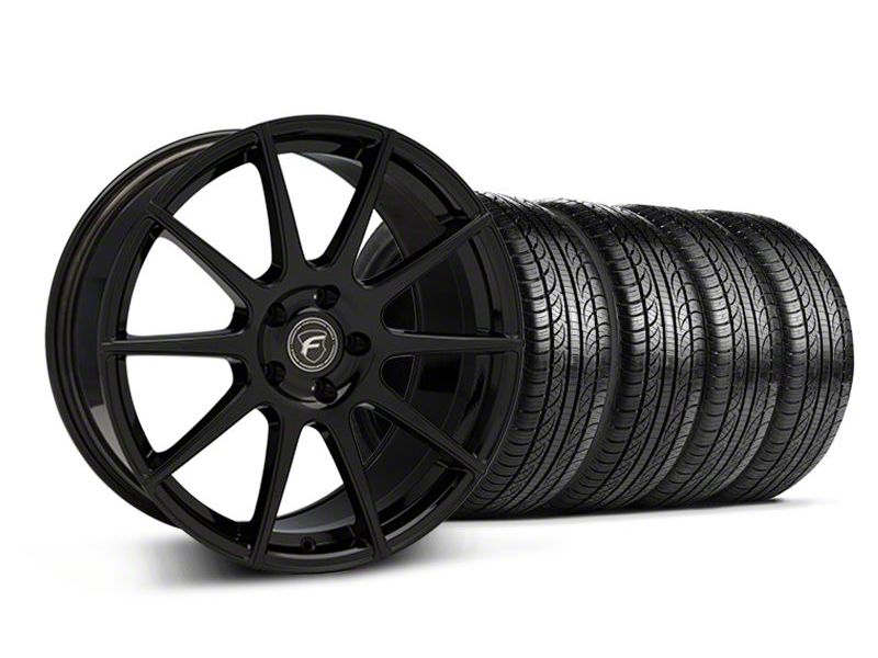 Piano Black Forgestar CF10 Monoblock Wheel & Pirelli Tire Kit - 19x9 (05-14 All)