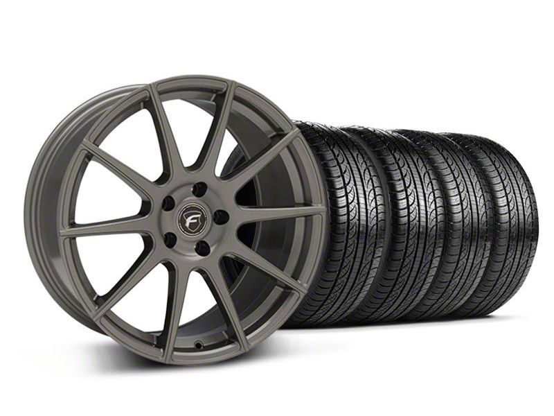 Gunmetal Forgestar CF10 Monoblock Wheel & Pirelli Tire Kit - 19x9 (05-14 All)