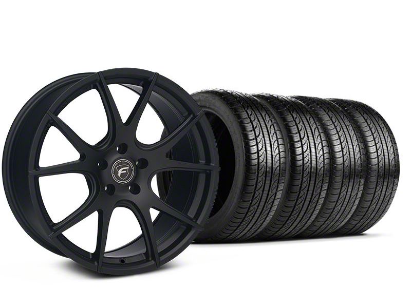 Matte Black Forgestar CF5V Monoblock Wheel & Pirelli Tire Kit - 19x9 (05-14 All)