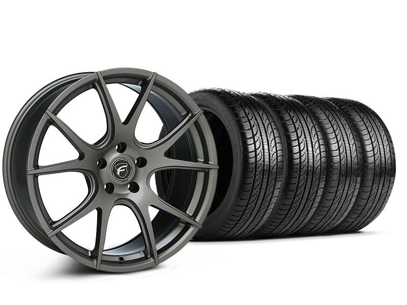 Gunmetal Forgestar CF5V Monoblock Wheel & Pirelli Tire Kit - 19x9 (05-14 All)