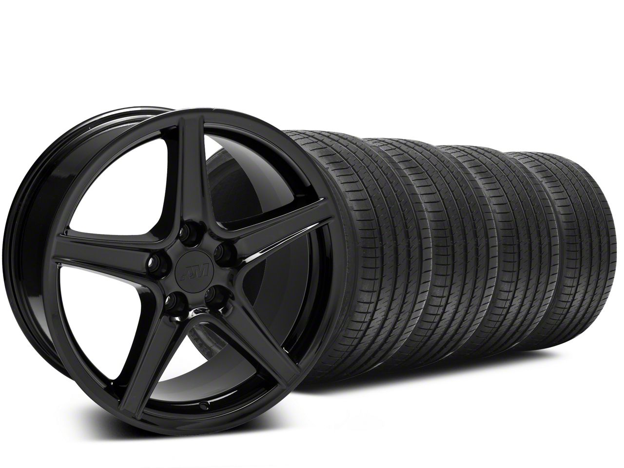 Black Saleen Style Wheel & Sumitomo Tire Kit - 19x8.5 (05-14 All)
