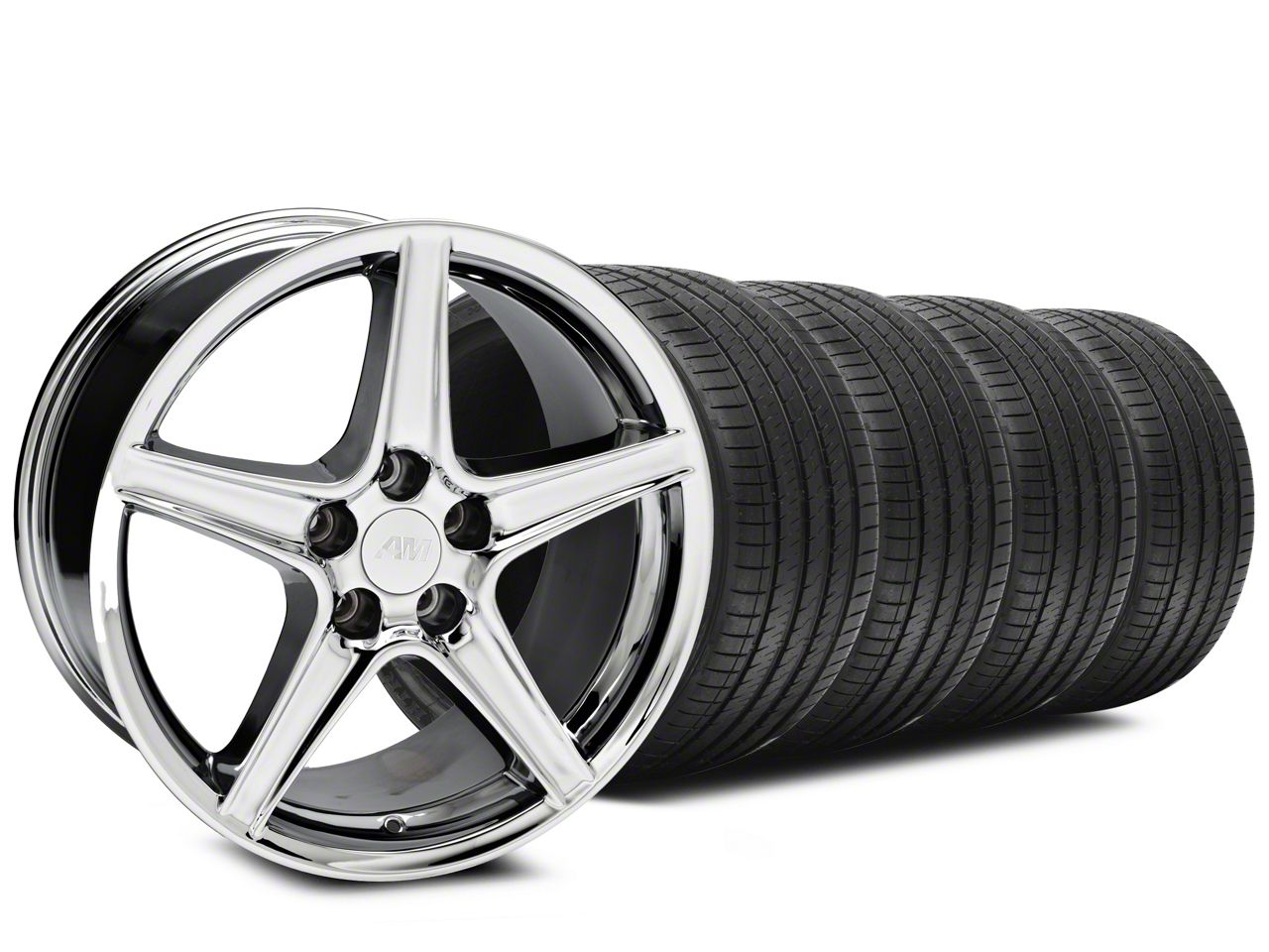 Chrome Saleen Style Wheel & Sumitomo Tire Kit - 19x8.5 (05-14 All)