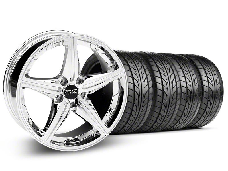 Staggered Chrome Foose Speed Wheel & NITTO Tire Kit - 18x8/9.5 (05-14 All, Excluding GT500)