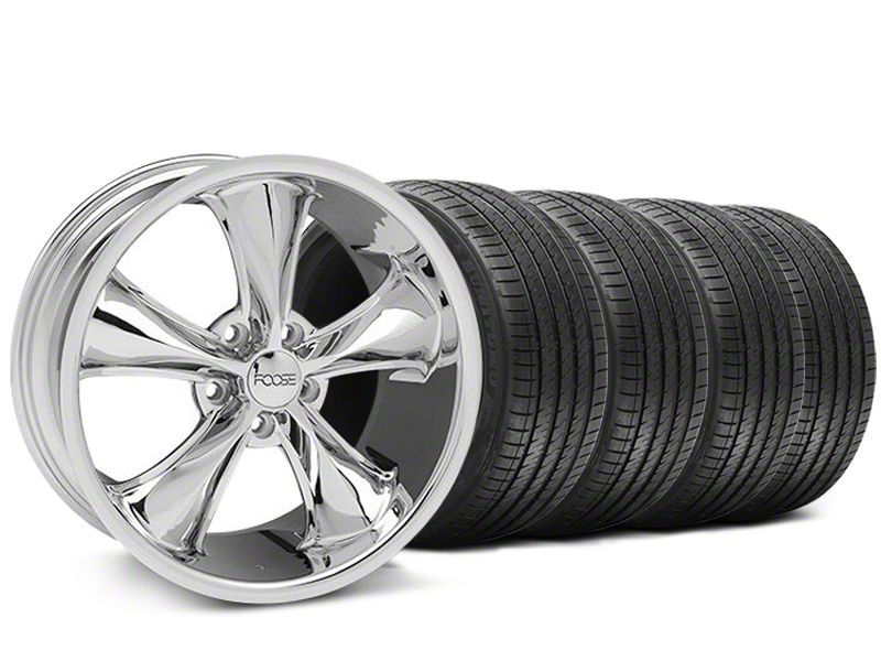 Staggered Chrome Foose Legend Wheel & Sumitomo Tire Kit - 18x8.5/9.5 (05-09 GT, V6)