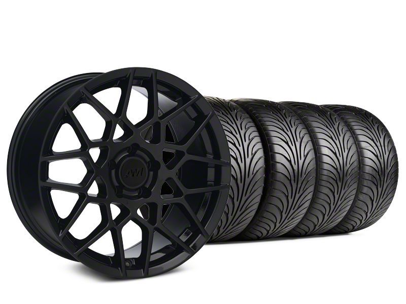 Staggered Gloss Black 2013 GT500 Style Wheel & Sumitomo Tire Kit - 18x9/10 (05-14 All)