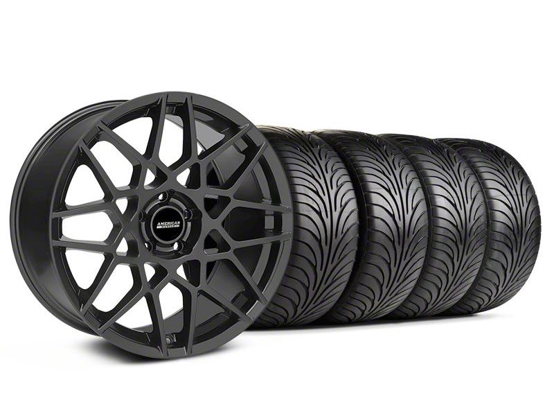 Staggered Charcoal 2013 GT500 Style Wheel & Sumitomo Tire Kit - 18x9/10 (05-14 All)