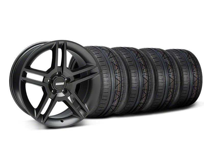Staggered Matte Black 2010 Style GT500 Wheel & NITTO INVO Tire Kit - 18x9/10 (05-14 All)