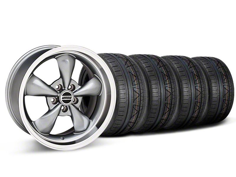 Staggered Anthracite Deep Dish Bullitt Mustang Wheel & NITTO INVO Tire Kit - 18x9/10 (05-14 All, Excluding GT500)