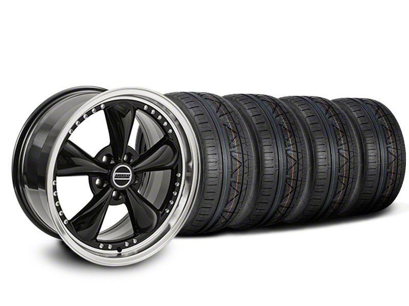 Staggered Black Bullitt Motorsport Wheel & NITTO INVO Tire Kit - 18x9/10 (05-14 GT, V6)