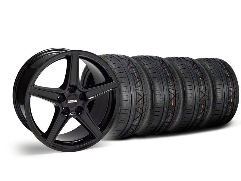 Staggered Black Saleen Style Wheel & NITTO INVO Tire Kit - 18x9/10 (05-14 All, Excluding GT500)