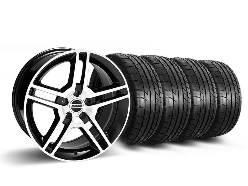 Staggered Black Machined 2010 GT500 Mustang Wheel & Mickey Thompson Tire Kit - 18x9/10 (05-14 All)