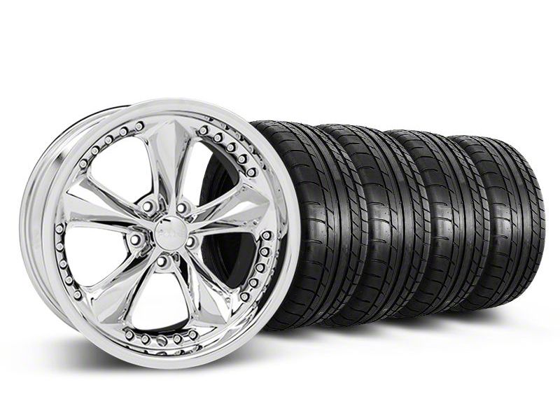 Staggered Chrome Foose Nitrous Wheel & Mickey Thompson Tire Kit - 18x9/10 (05-14 GT, V6)