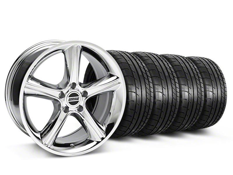Staggered Chrome 2010 GT Premium Mustang Wheel & Mickey Thompson - 18x9/10 (05-14)