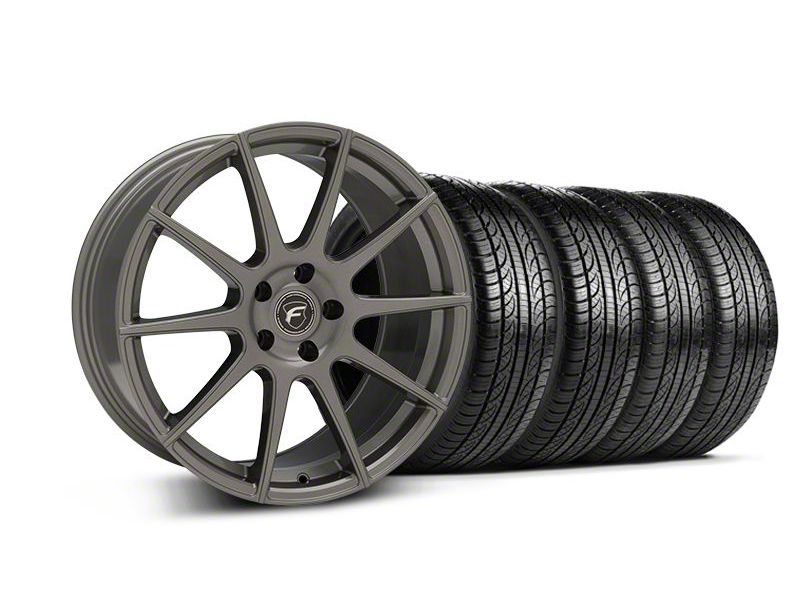 Staggered Gunmetal Forgestar CF10 Monoblock Wheel & Pirelli Tire Kit - 19x9/10 (05-14 All)