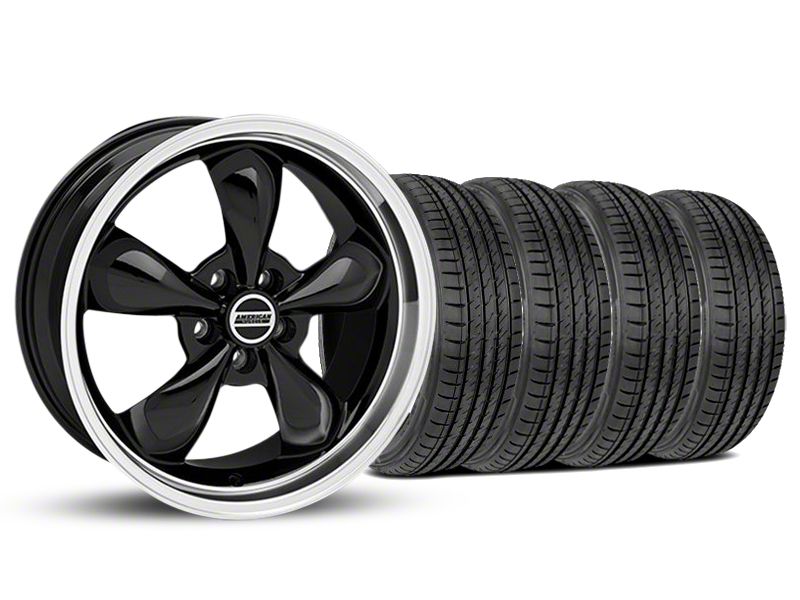 Staggered Black Bullitt Mustang Wheel & Sumitomo Tire Kit - 19x8.5/10 (05-14 GT, V6)