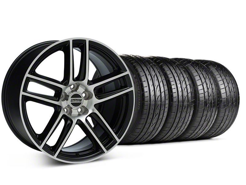 Staggered Black Machined Boss Laguna Style Wheel & Sumitomo Tire Kit - 19x9/10 (05-14 All)