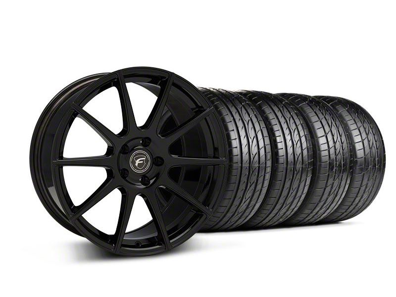 Staggered Piano Black Forgestar CF10 Monoblock Wheel & Sumitomo Tire Kit - 19x9/10 (05-14 All)