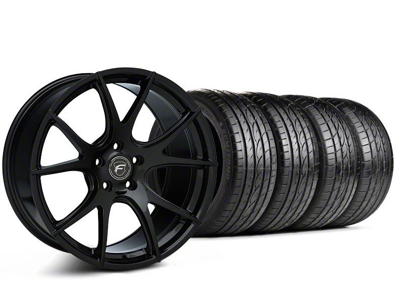 Staggered Piano Black Forgestar CF5V Monoblock Wheel & Sumitomo Tire Kit - 19x9/10 (05-14 All)