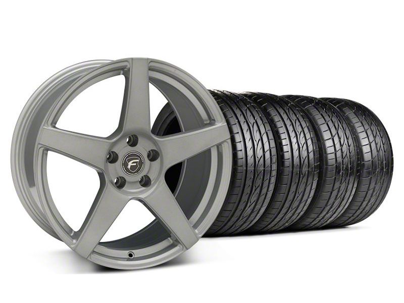 Staggered Silver Forgestar CF5 Monoblock Wheel & Sumitomo Tire Kit - 19x9/10 (05-14 All)