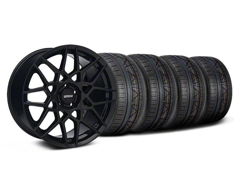 Staggered Gloss Black 2013 GT500 Style Wheel & NITTO INVO Tire Kit - 19x8.5/10 (05-14 GT, V6)