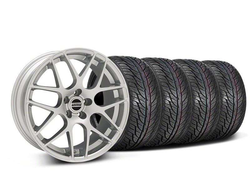 Staggered Silver AMR Style Wheel & General Tire Kit - 19x8.5/10 (05-14)