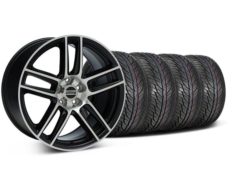 Staggered Black Machined Boss Laguna Style Wheel & General Tire Kit - 19x9/10 (05-14 All)