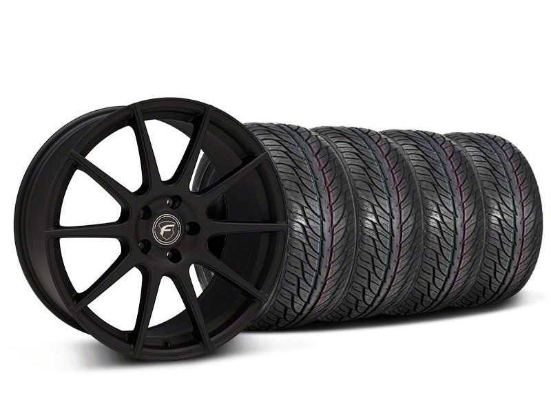Staggered Textured Black Forgestar CF10 Monoblock Wheel & General Tire Kit - 19x9/10 (05-14 All)