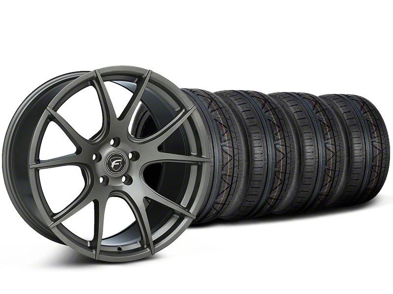 Staggered Gunmetal Forgestar CF5V Monoblock Wheel & NITTO INVO Tire Kit - 19x9/10 (05-14 All)