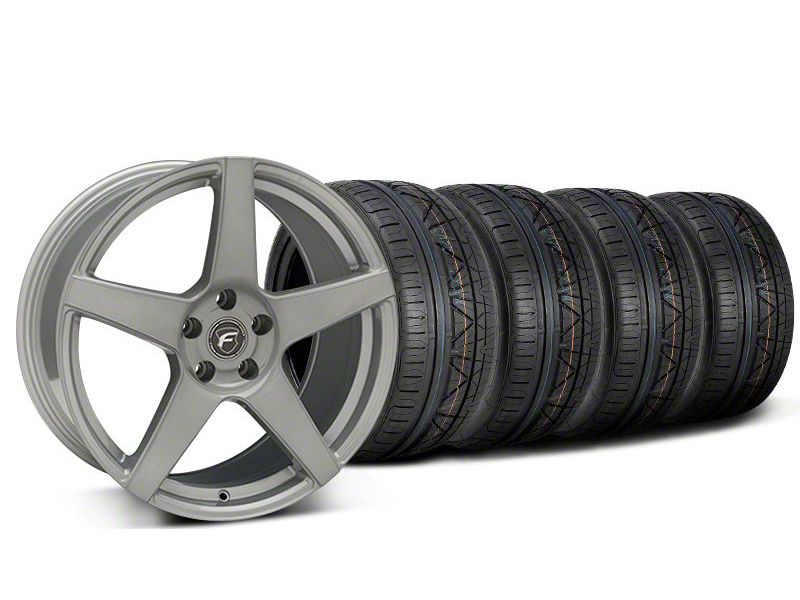 Staggered Silver Forgestar CF5 Monoblock Wheel & NITTO INVO Tire Kit - 19x9/10 (05-14 All)