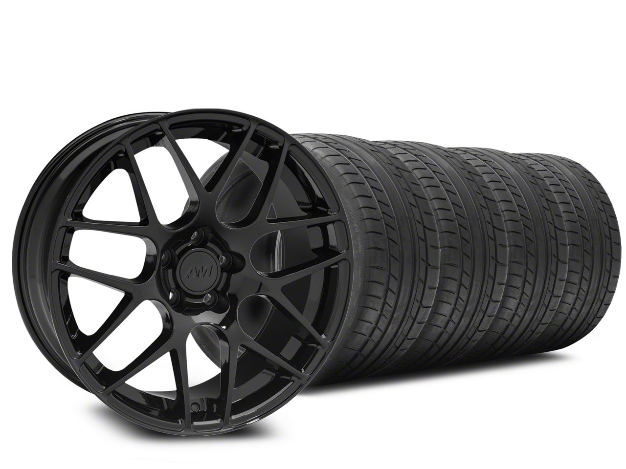 Staggered Black AMR Wheel & Mickey Thompson Tire Kit - 20x8.5/10 (05-14 All)